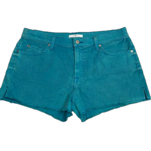 NWT 7 For All Mankind High Rise Acid Wash Cut Off Denim Shorts raw hem 32